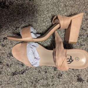 Tan Women's Lace Up Heels